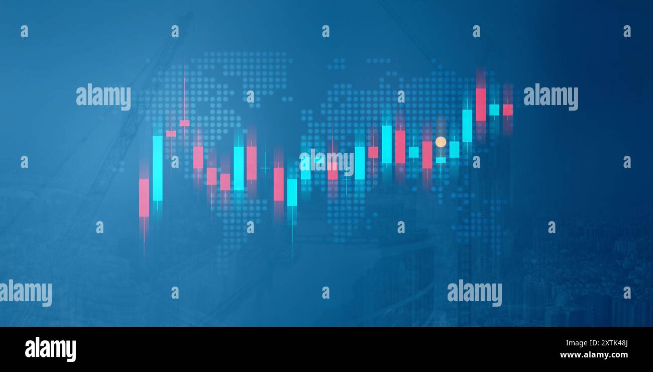 Business growth arrow up digital on blue dark background, Investment ...
