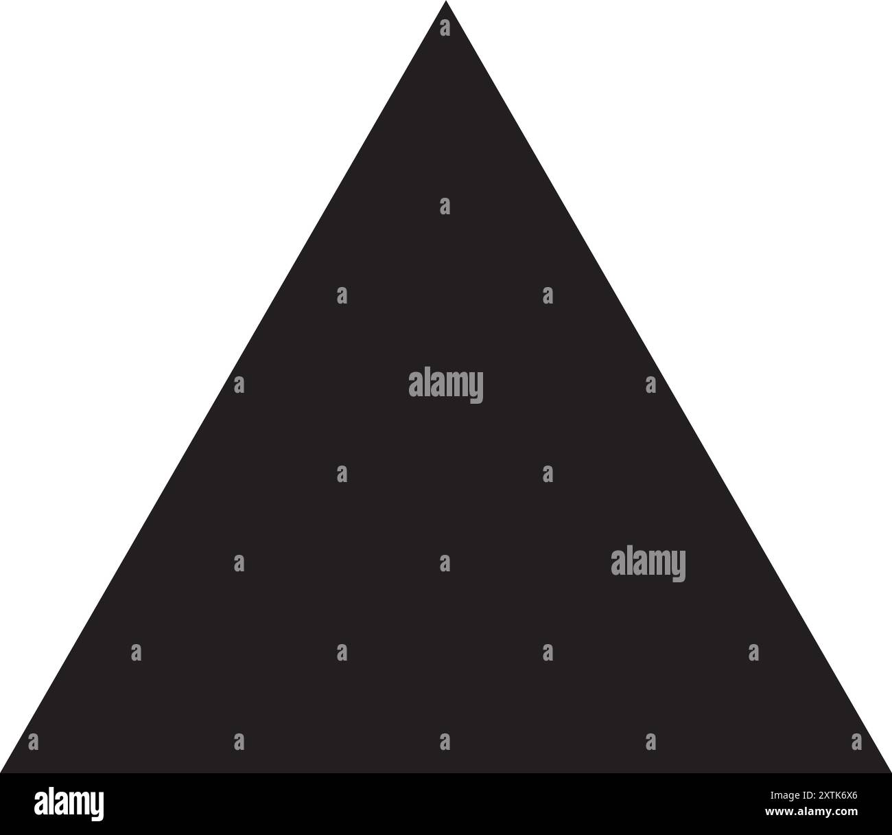 Triangle vector shape, isolated black color object, white background ...