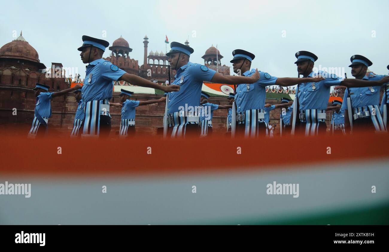 India - 15 Aug 2024, Indian Air Force (IAF) contingent march during the ...