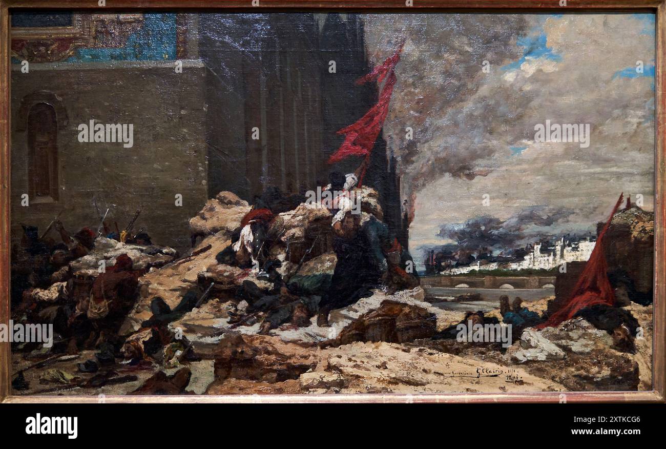 Georges Clairin (Paris 1843 - Clohars-Carnoēt 1919), Fire at the Tuileries, 1871, Musée d'Orsay, Paris, France Stock Photo