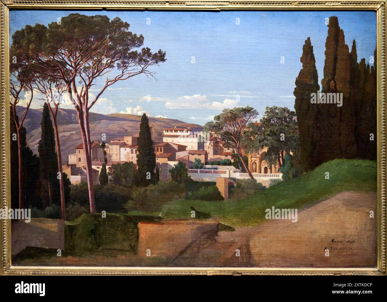 Achille Benouville (Paris 1815 - Paris 1891), Vue d'une villa romaine, 1844, Musée d'Orsay, Paris, France Stock Photo