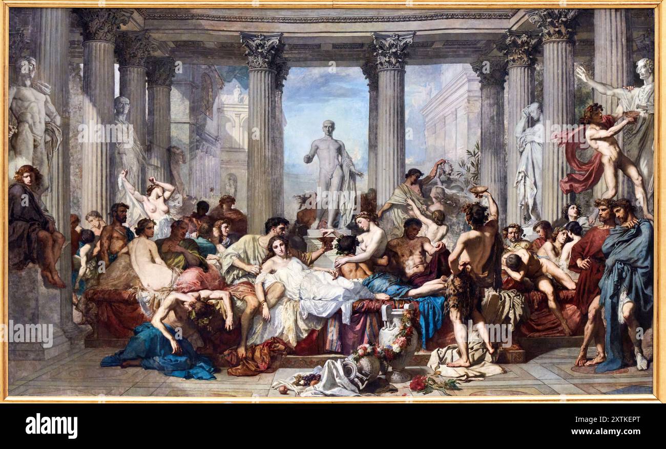 Thomas Couture (Senlis 1815 - Villiers-le-Bel 1879), Romains de la décadence dit aussi L'Orgie romaine, 1847, Musée d'Orsay, Paris, France Stock Photo