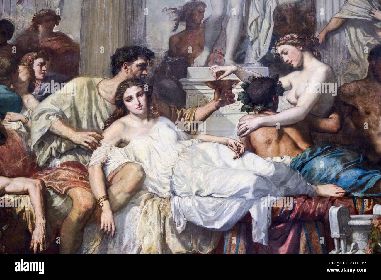 Detail, Thomas Couture (Senlis 1815 - Villiers-le-Bel 1879), Romains de la décadence dit aussi L'Orgie romaine, 1847, Musée d'Orsay, Paris, France Stock Photo