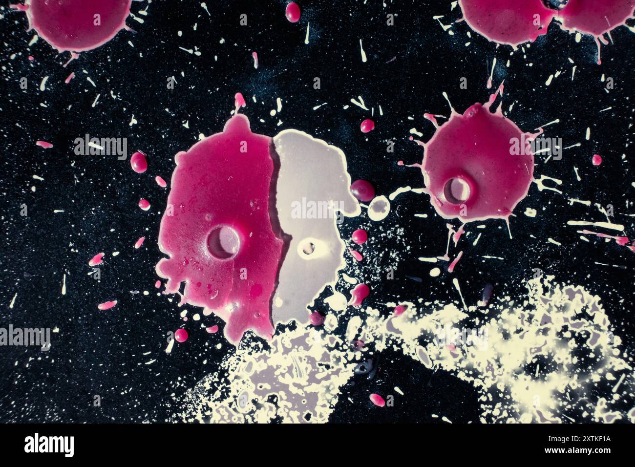 Chimogram Surrealist chemigram overlaid with purple wax depicting what happens in ...