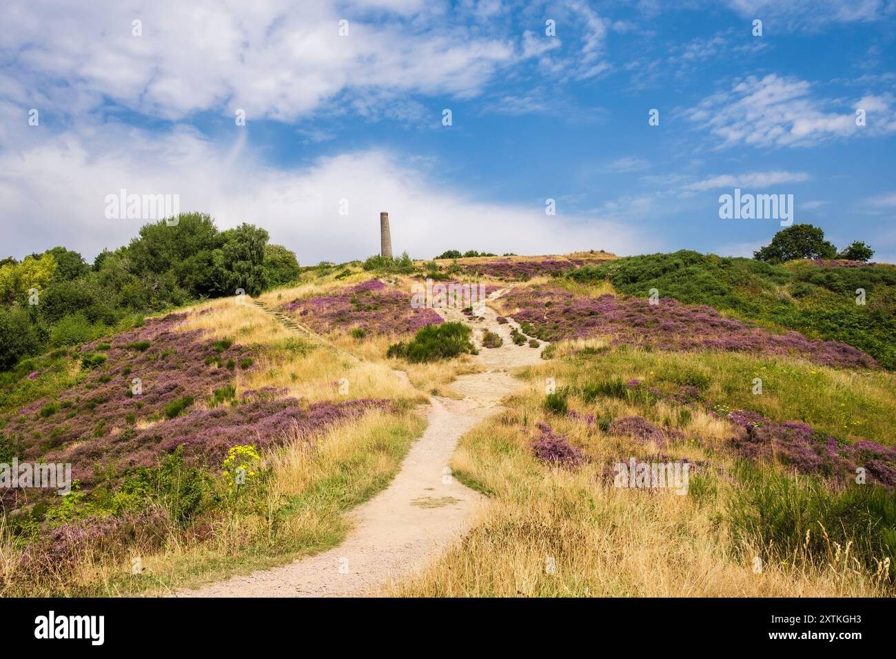Path through Troopers Hill Park local nature reserve to the old chimney ...