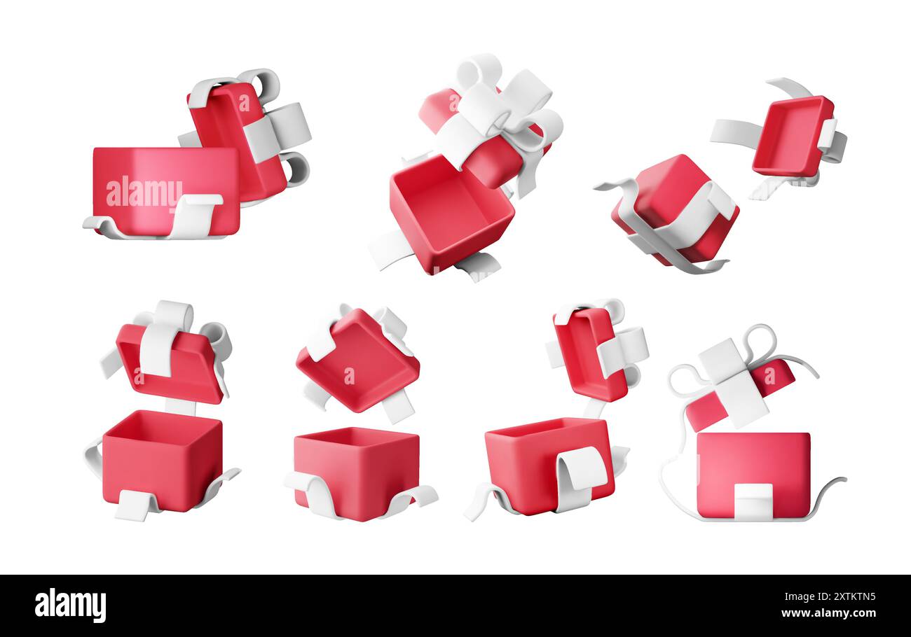 3D open gift box set isolated Stock Vector Image & Art - Alamy