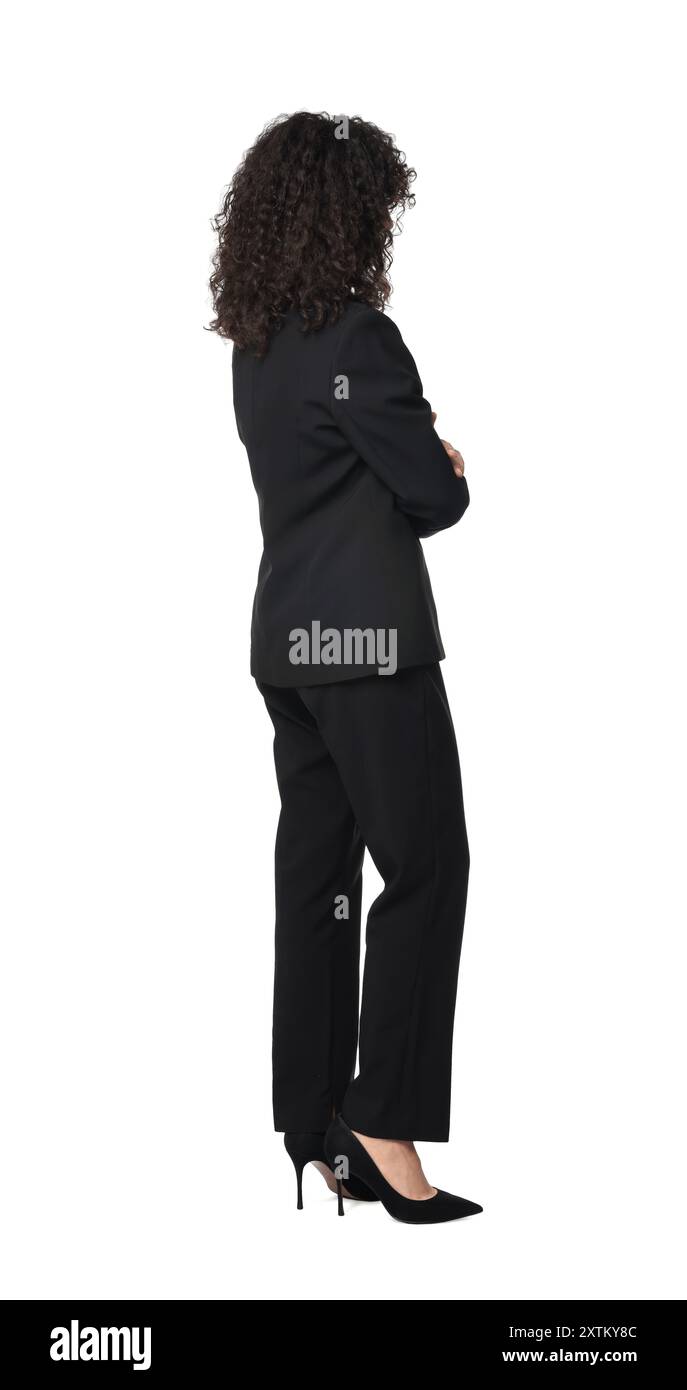 Woman wearing black suit jacket fashion hi-res stock photography and ...