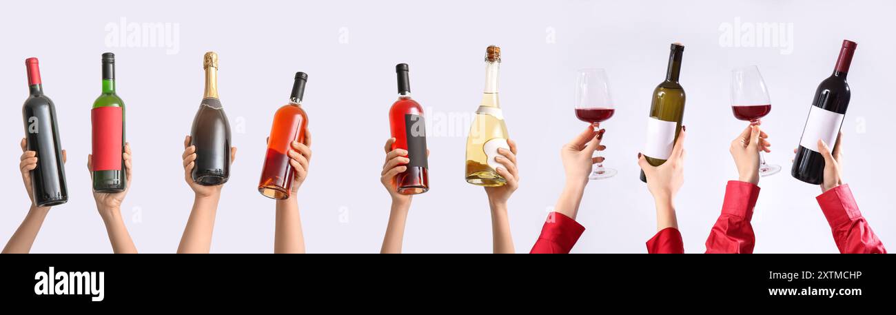 Many female hands bottles hi-res stock photography and images - Alamy