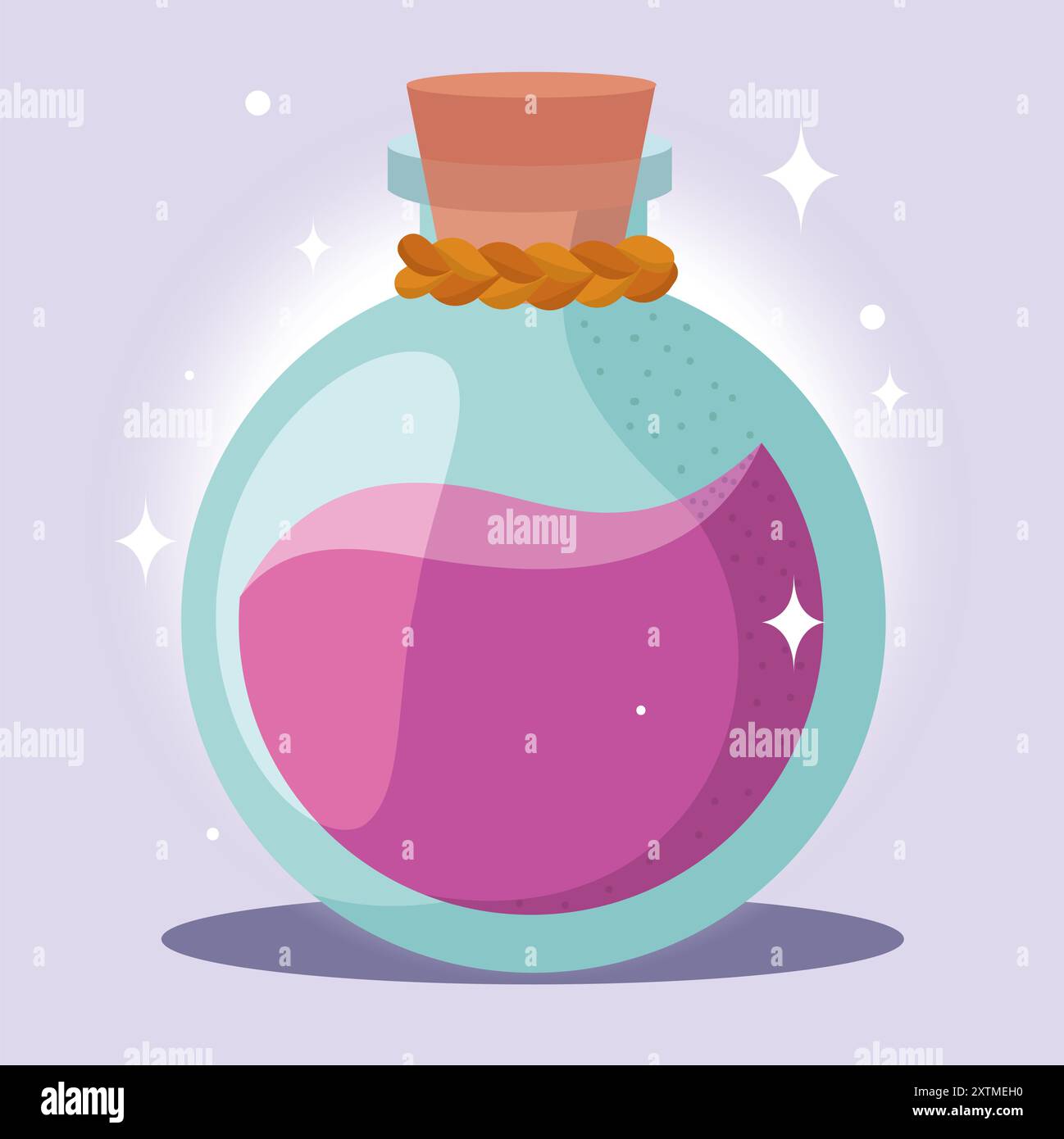 Magical potion bottle with liquid, Vector Stock Vector