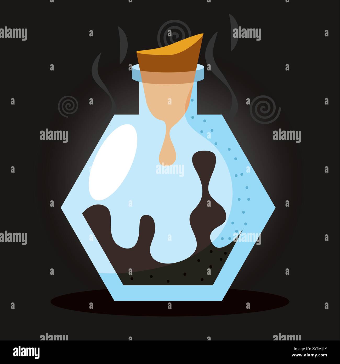 Magical potion bottle with liquid, Vector Stock Vector Image & Art - Alamy