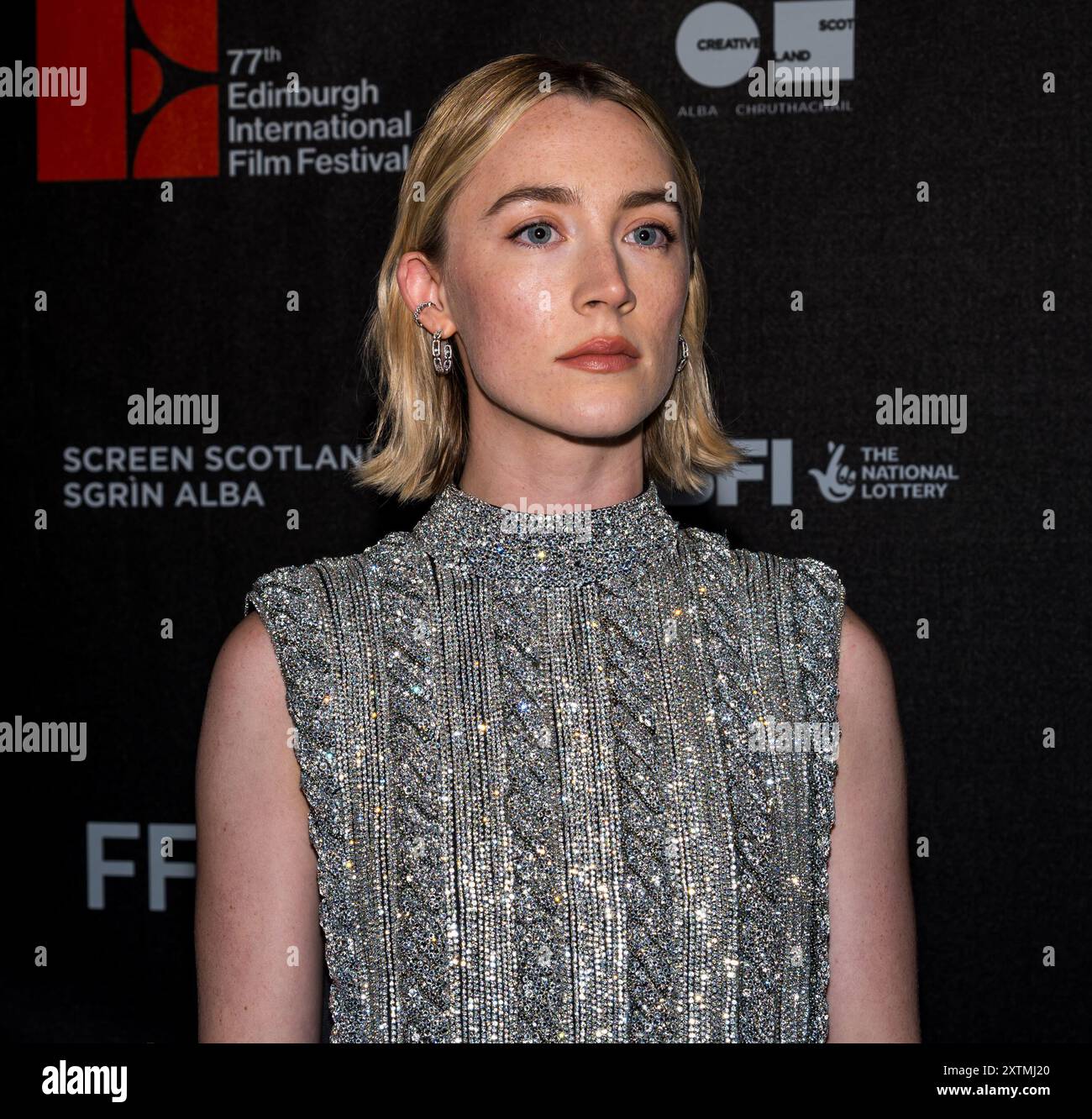 Cameo Cinema, Edinburgh, Scotland, UK, 15 August 2024. Opening event at Edinburgh International Film Festival: The 2024 festival opens with the UK premiere of the film Outrun. Pictured: Saoirse Ronan (cast). Credit: Sally Anderson/Alamy Live News Stock Photo