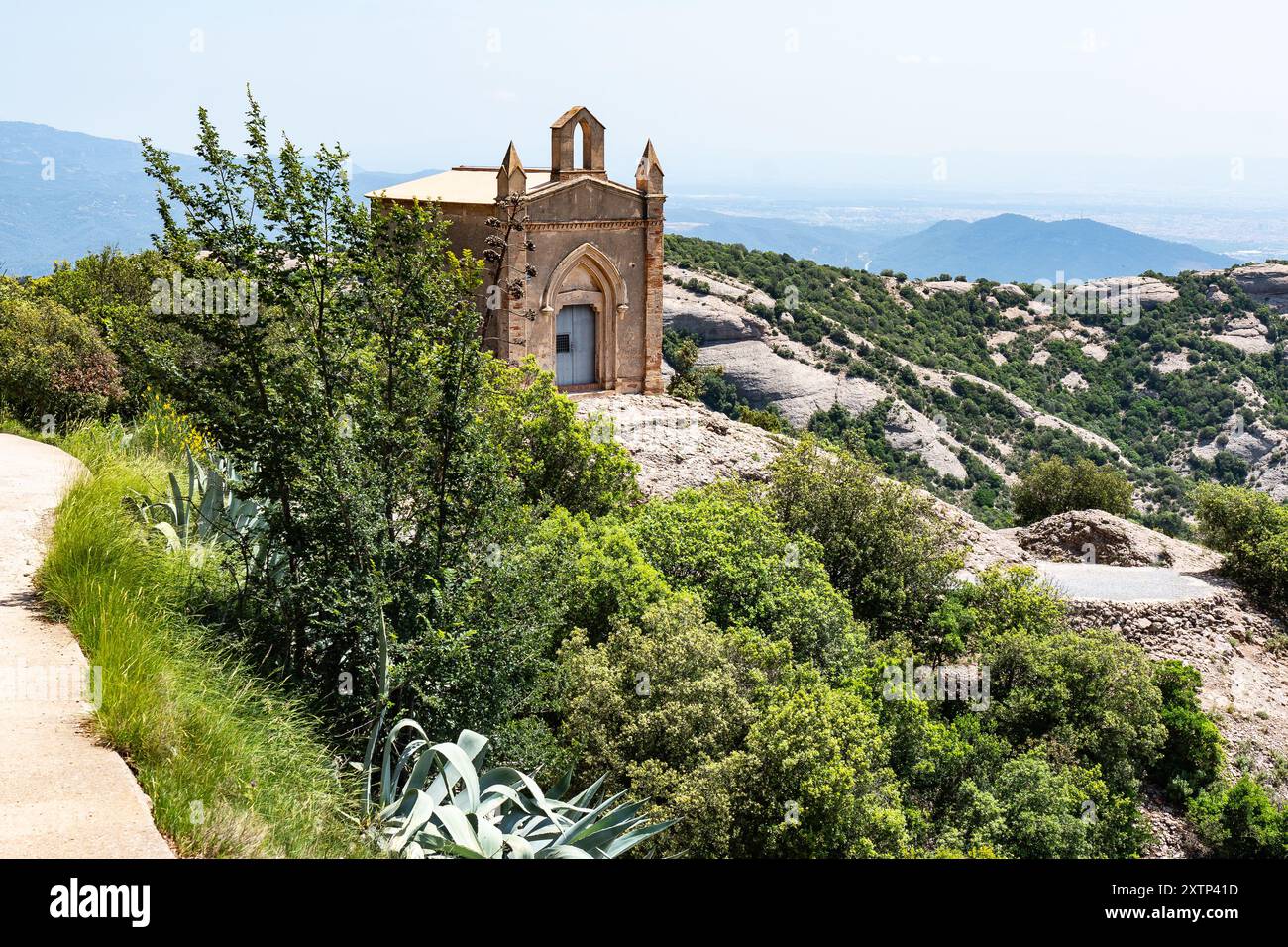 Chapel of Saint Joan hermitage in Montserrat Mountain, Spain Stock ...