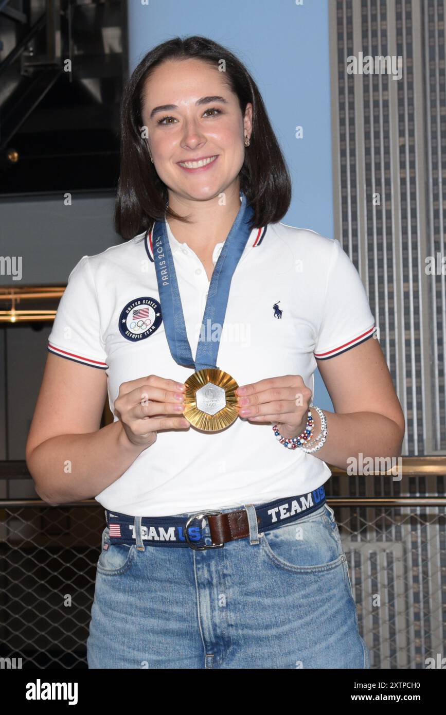 New York, USA. 15th Aug, 2024. Jacqueline Dubrovich of USA Fencing's