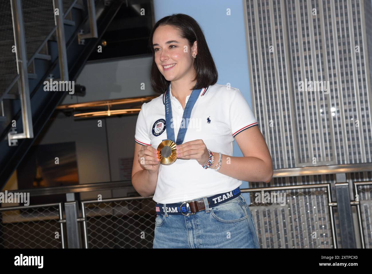 New York, USA. 15th Aug, 2024. Jacqueline Dubrovich of USA Fencing's