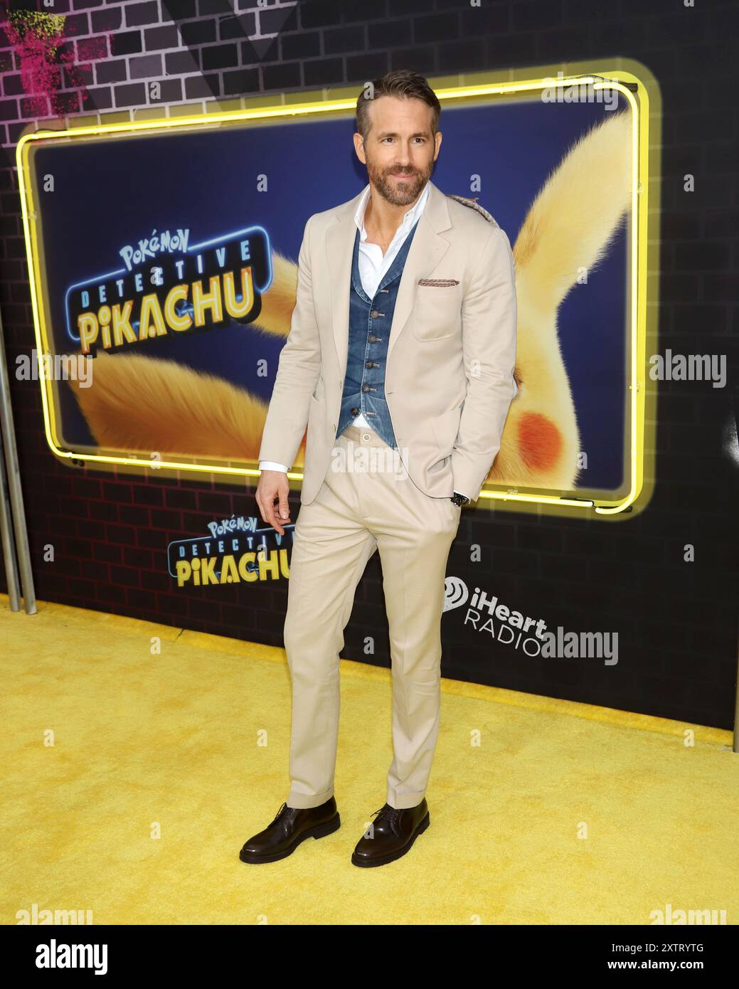 Ryan Reynolds attends the Pokemon Detective Pikachu premiere in Times Square in New York Stock Photo Alamy