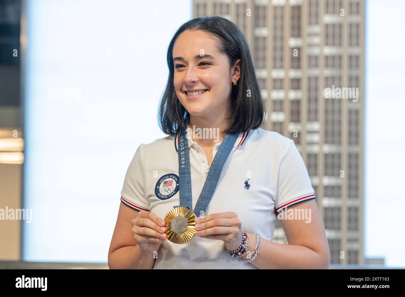 New York, USA. 15th Aug, 2024. Jackie Dubrovich winner of gold medal at
