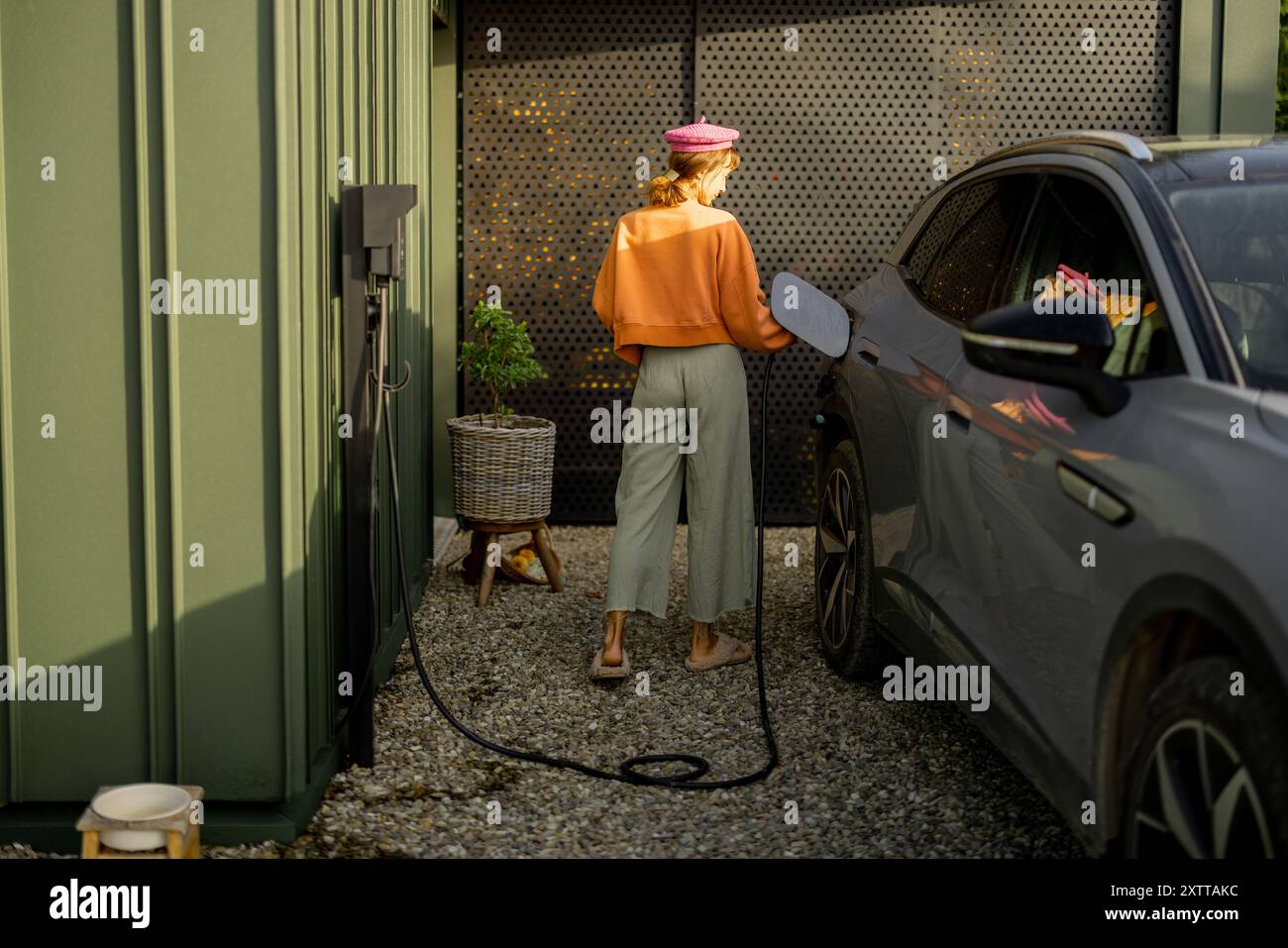 Charging Up in Harmony with Nature Stock Photo
