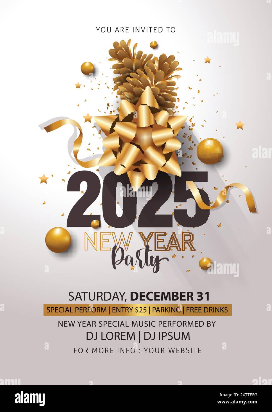 2025 Happy New Year club poster Background for your Flyers and