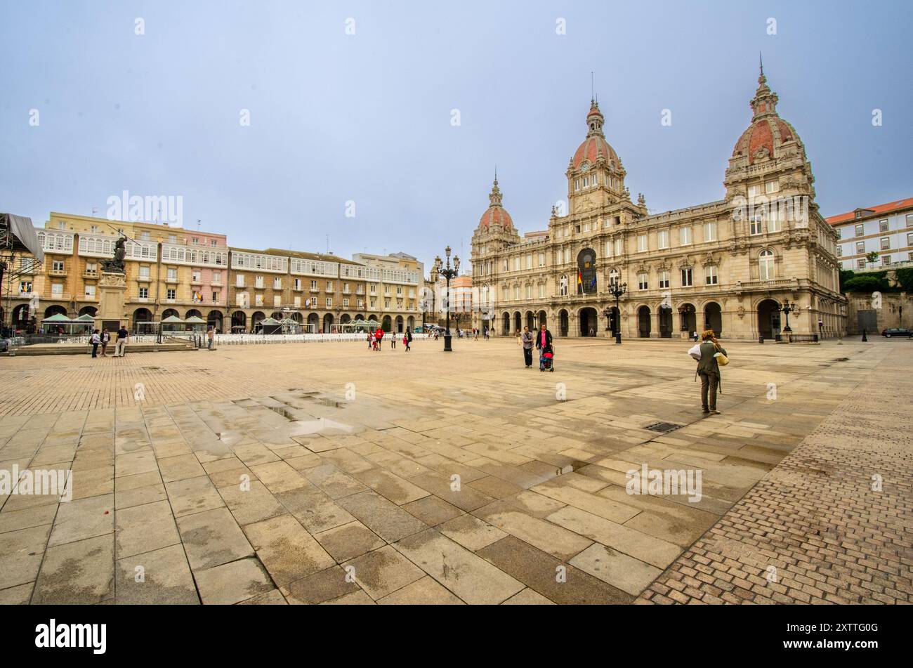 Maria Pita Square - Corunna, Spain Stock Photo