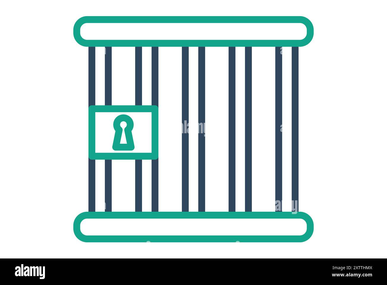 Jail icon. icon related to law and justice. line icon style. law elements vector illustration Stock Vector