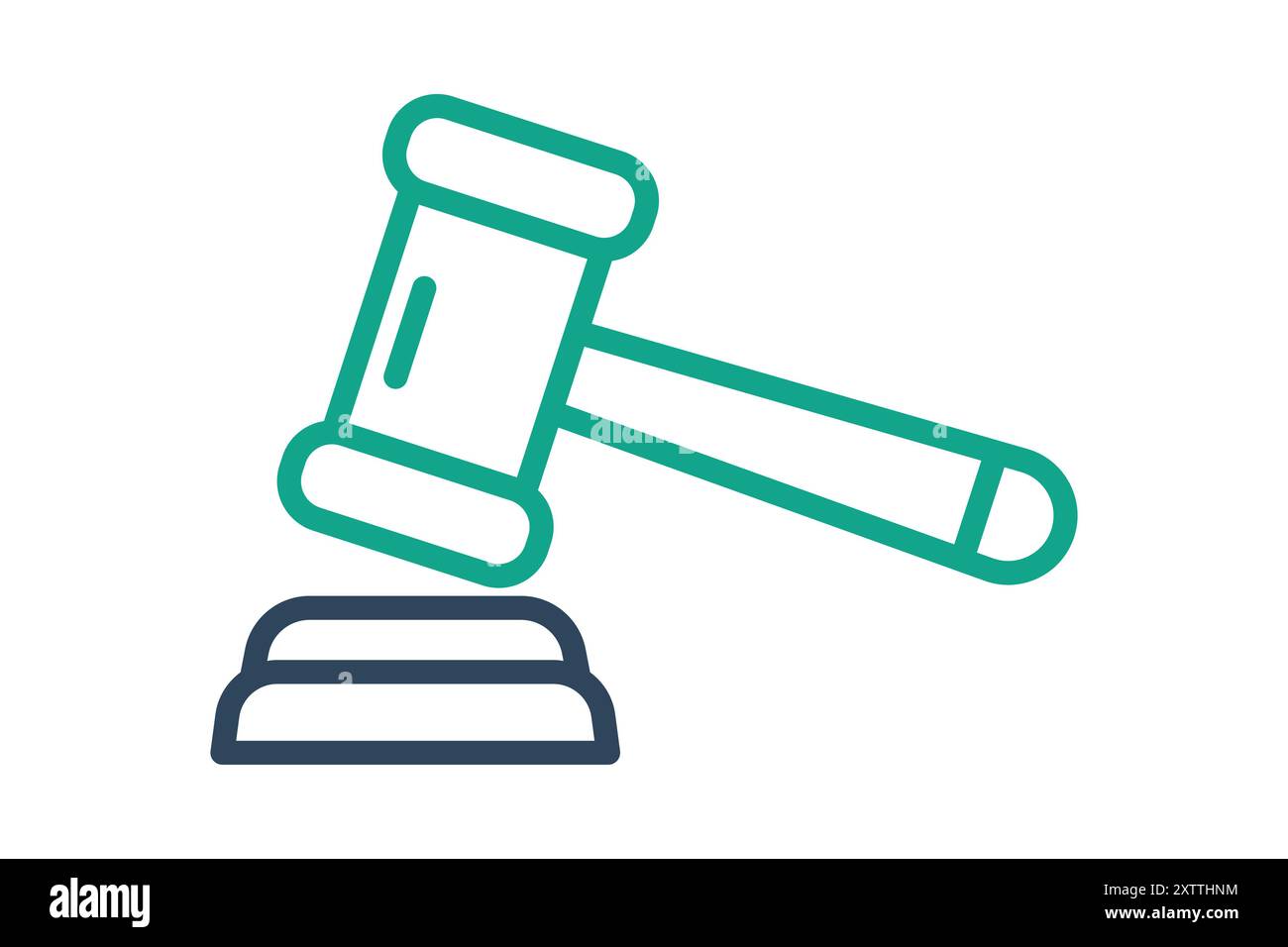 Gavel icon. icon related to law and justice. line icon style. law elements vector illustration Stock Vector