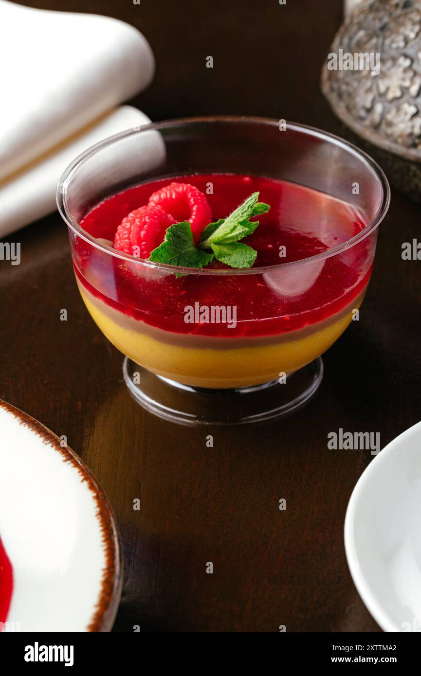 Mint Raspberry Dessert Fresh red raspberry jam mint hi-res stock photography and images - Alamy