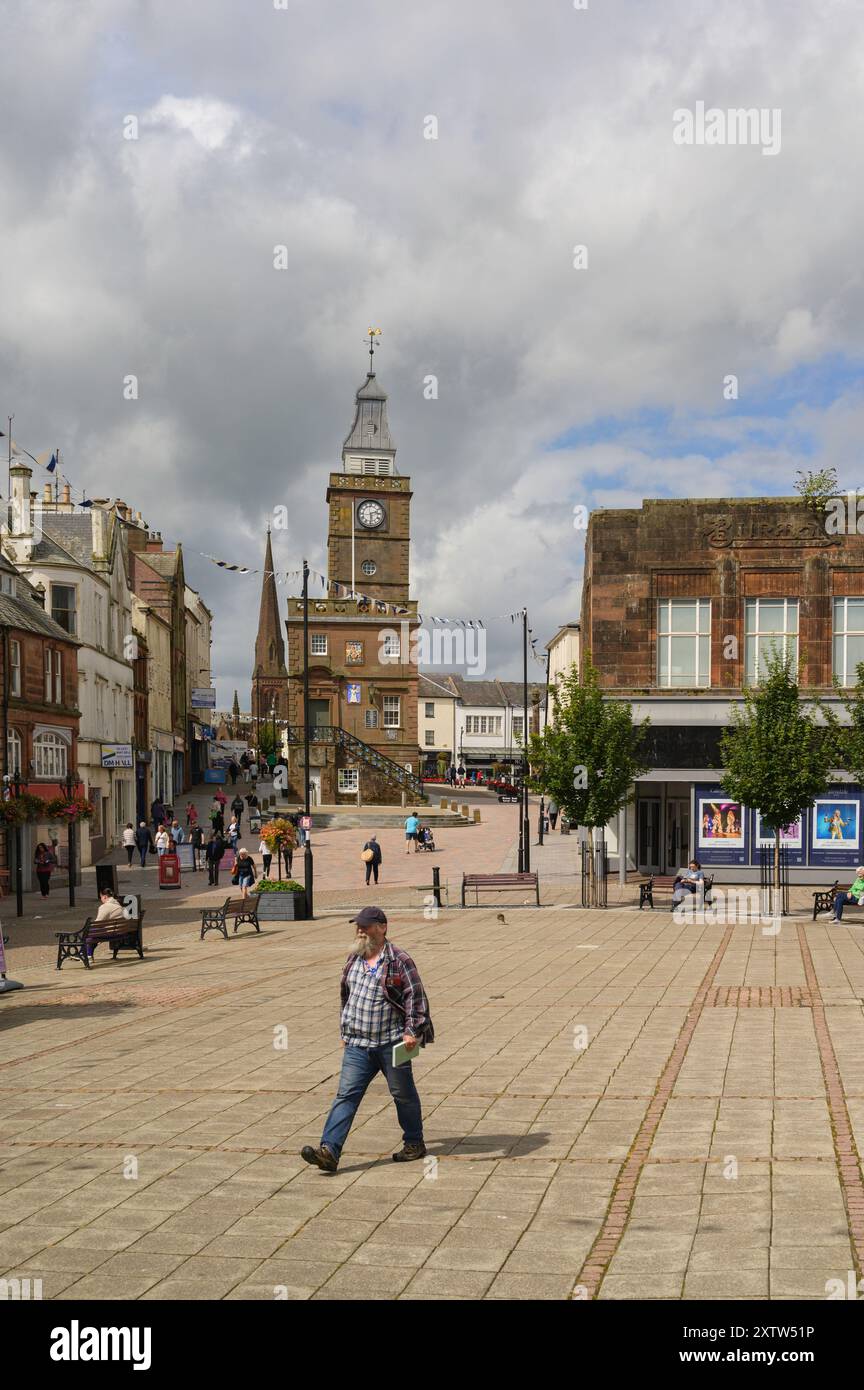 Dumfries town centre with the Towngate in the background Dumfries Scotland UK Stock Photo