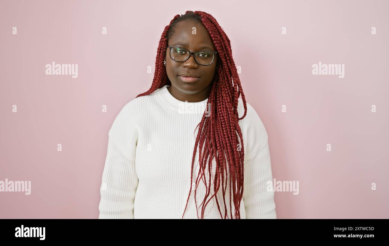 Woman wearing glasses braids hi-res stock photography and images - Alamy