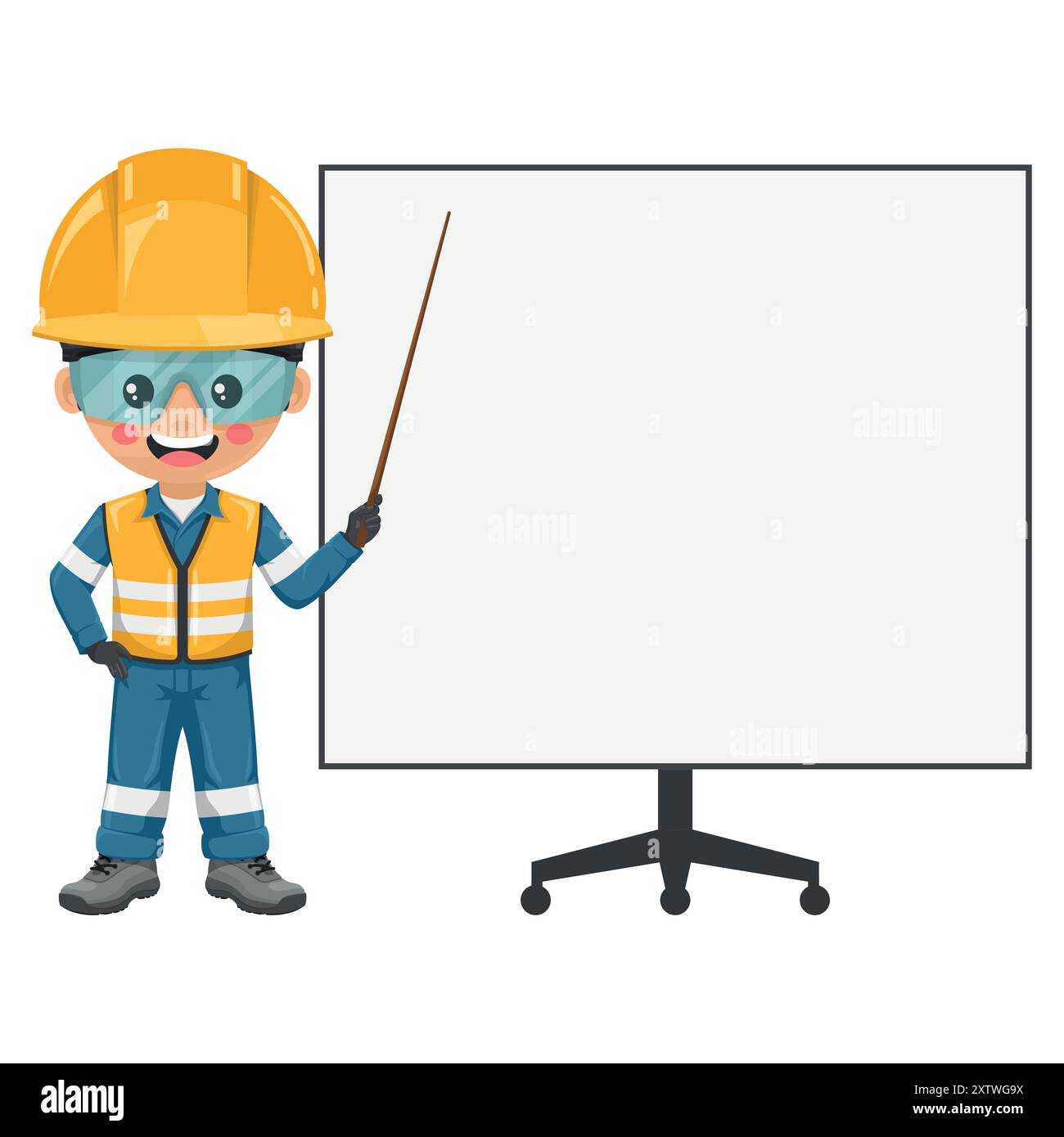 Industrial engineer with reflective safety vest with his personal ...