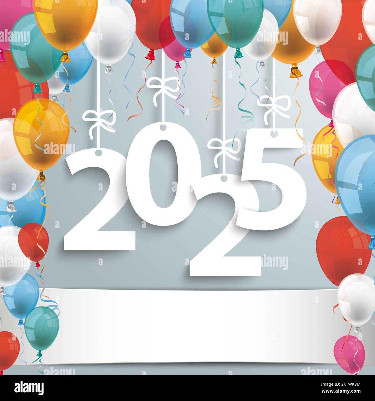 2025 Gray Background Balloons 2025 with colored balloons on the gray background Stock Photo Alamy
