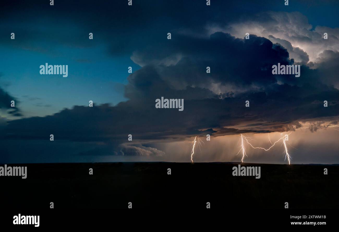 Lightning strikes illuminate stormy night hi-res stock photography and ...