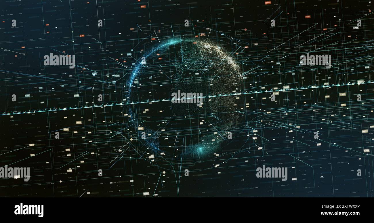 Digital space world 3d data earth background 3d rendering. Cyberspace ...
