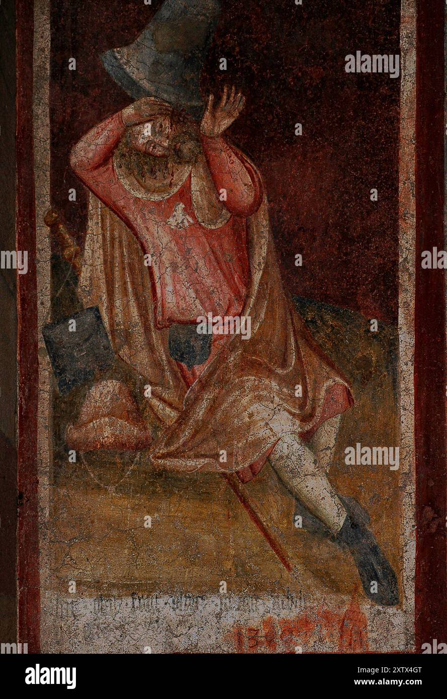 Man beheaded by falling bell or axe. Late Medieval or Early Renaissance ...