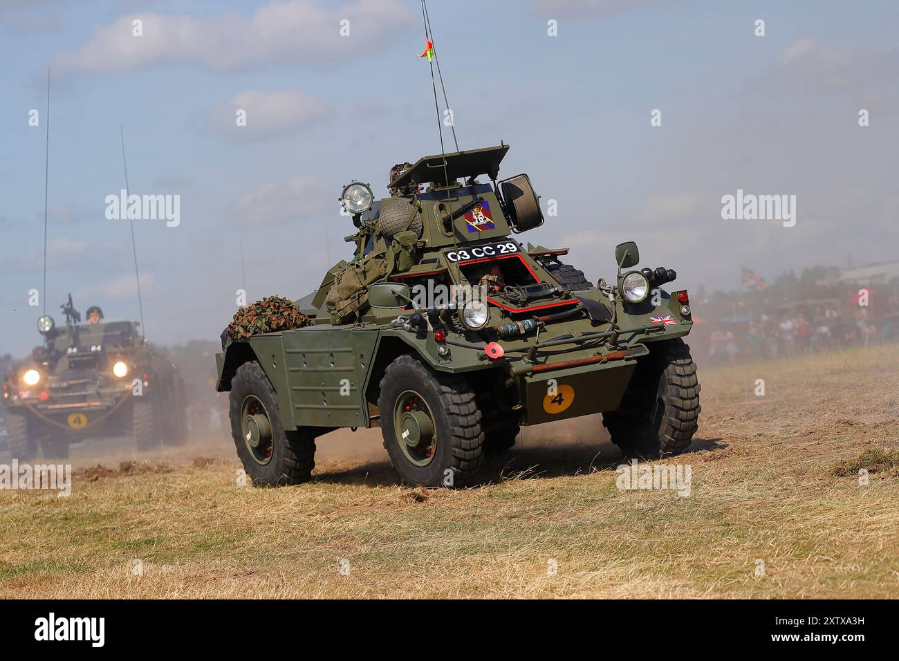 A Daimler Ferret Scout on display at The Yorkshire Wartime Experience ...