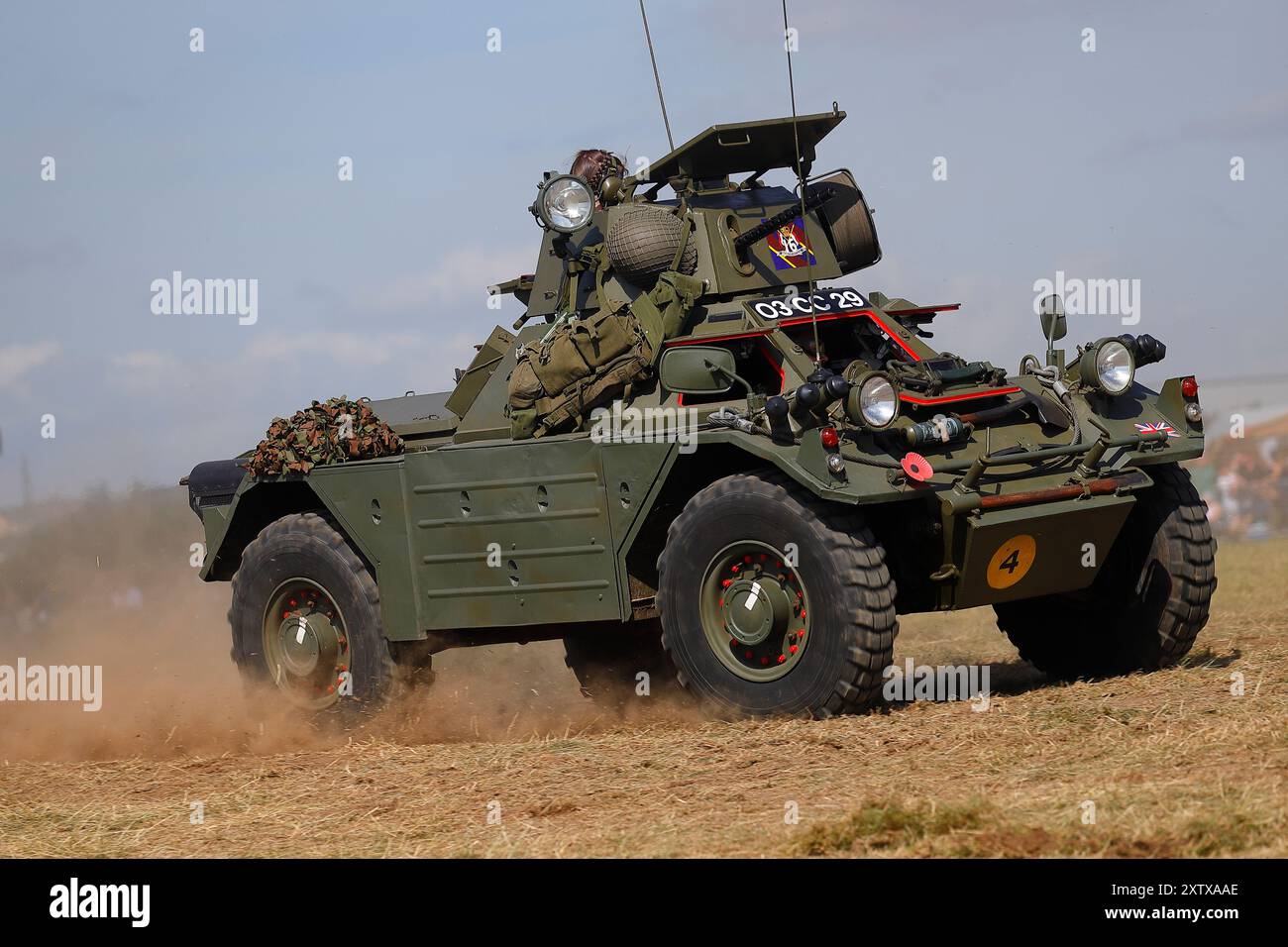 A Daimler Ferret Scout on display at The Yorkshire Wartime Experience ...