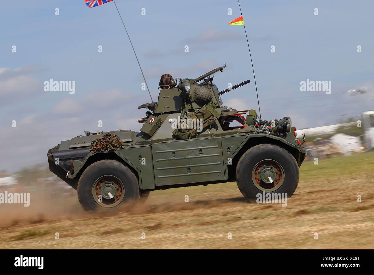 A Daimler Ferret Scout on display at The Yorkshire Wartime Experience ...