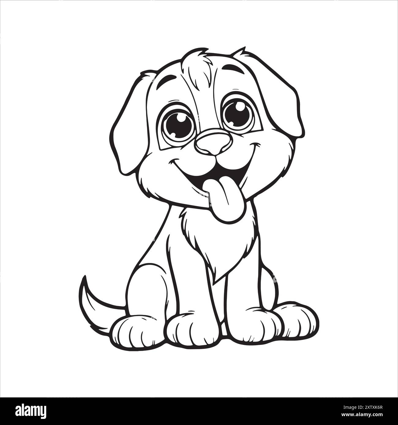 happy puppy dog coloring page Stock Vector Image & Art - Alamy