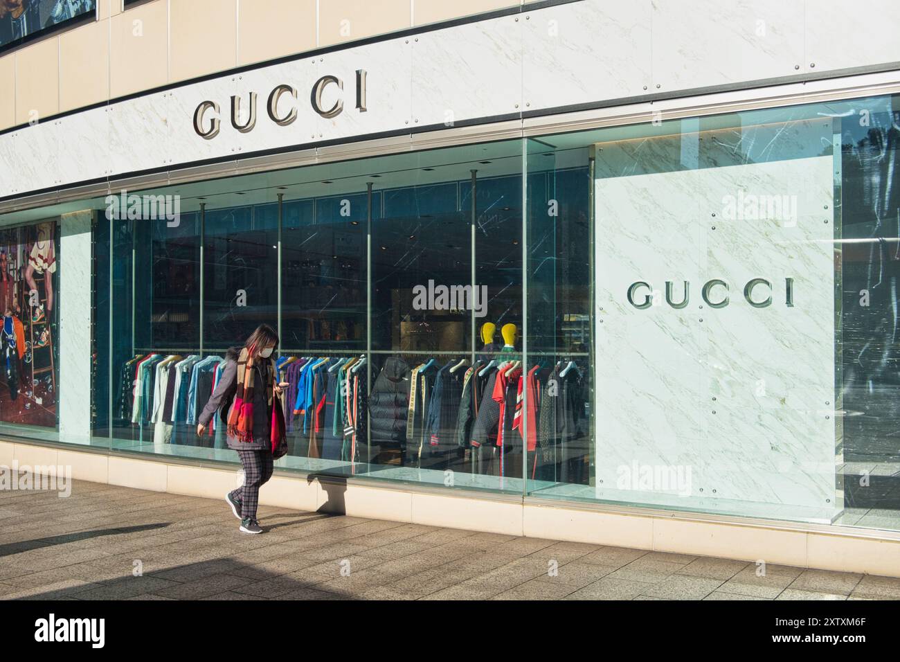 Gucci store window in a department store in Tokyo, close to Ginza, Japan Stock Photo