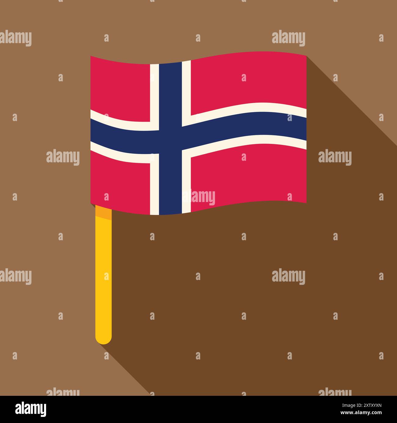 Norwegian flag waving in wind Stock Vector Images - Alamy