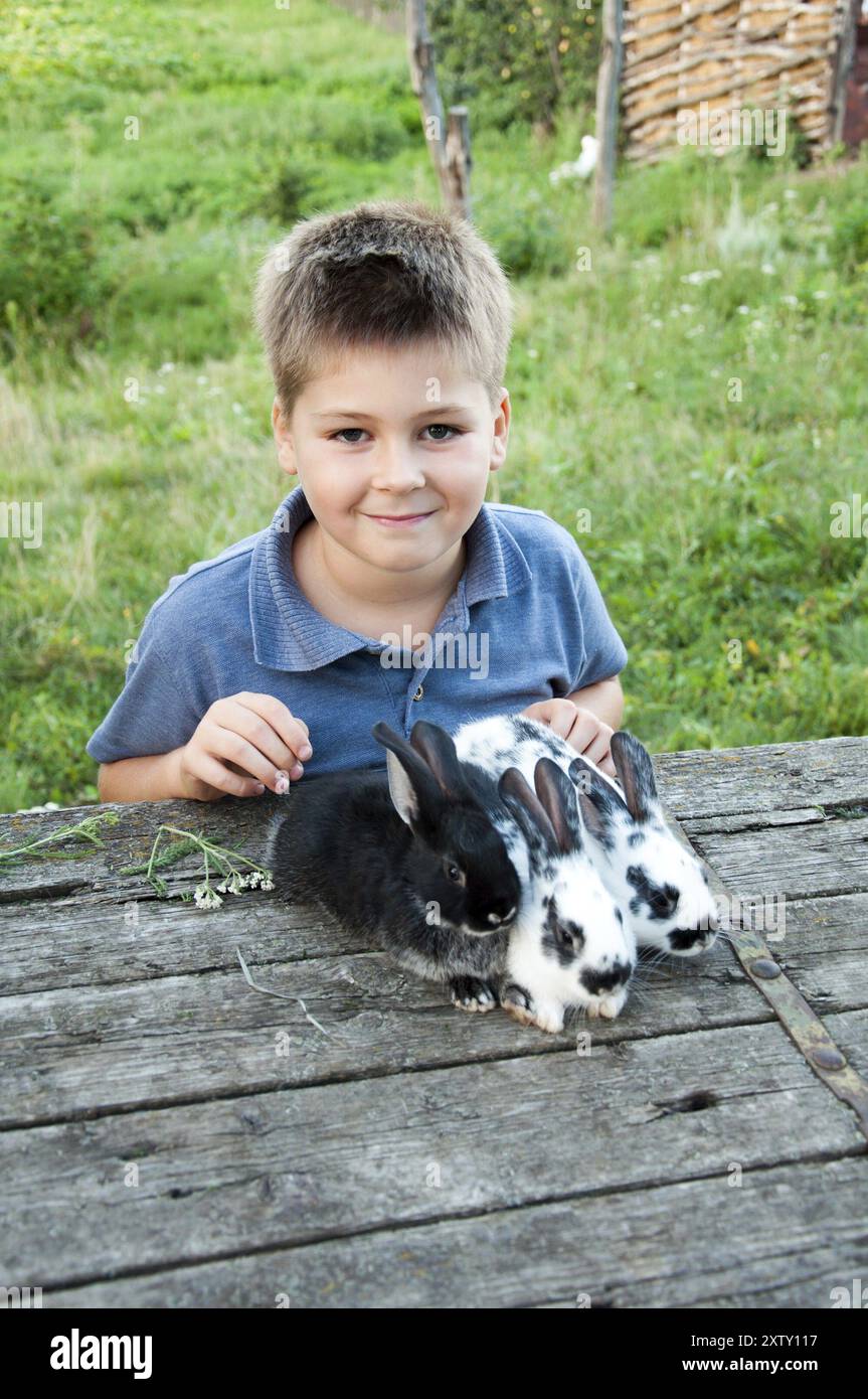 Rabbit and boy hi-res stock photography and images - Alamy