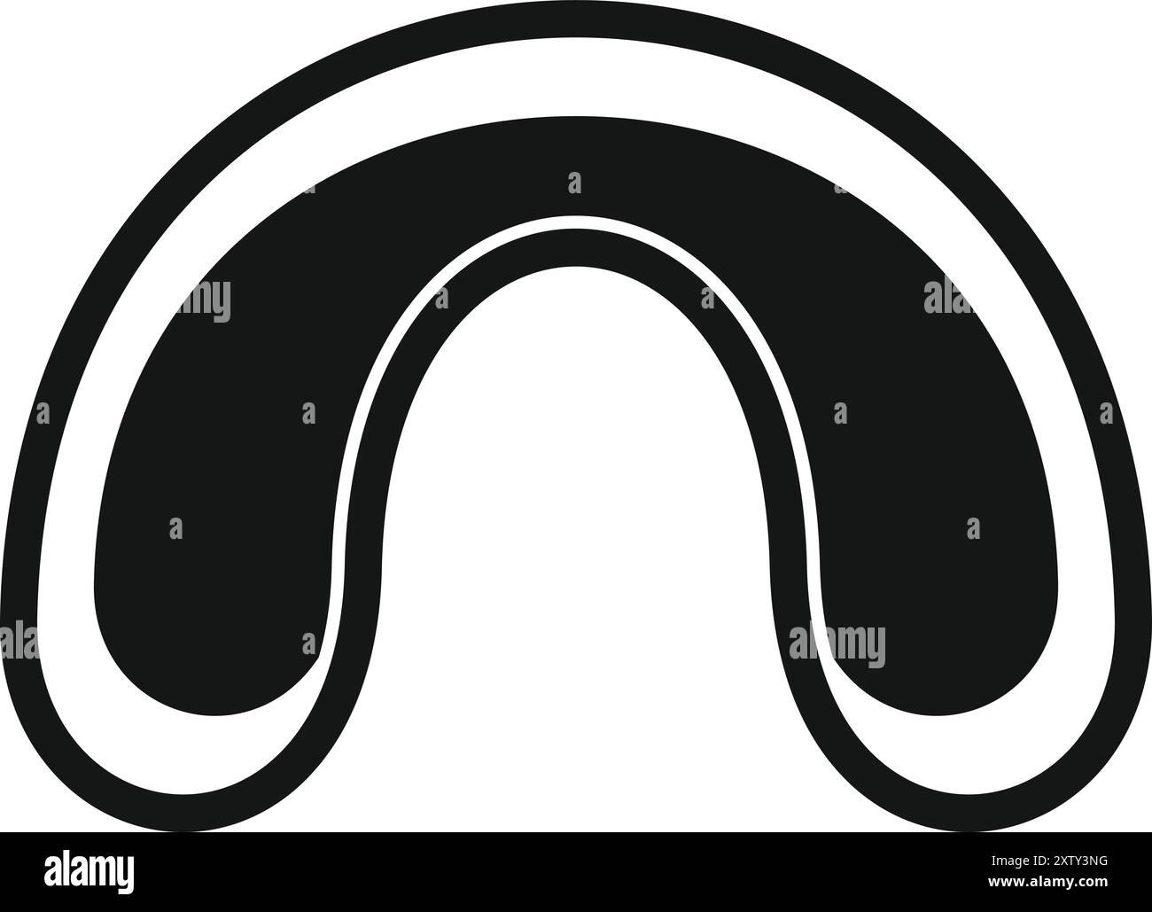 Black and white icon of a boxing mouth guard protecting teeth Stock ...