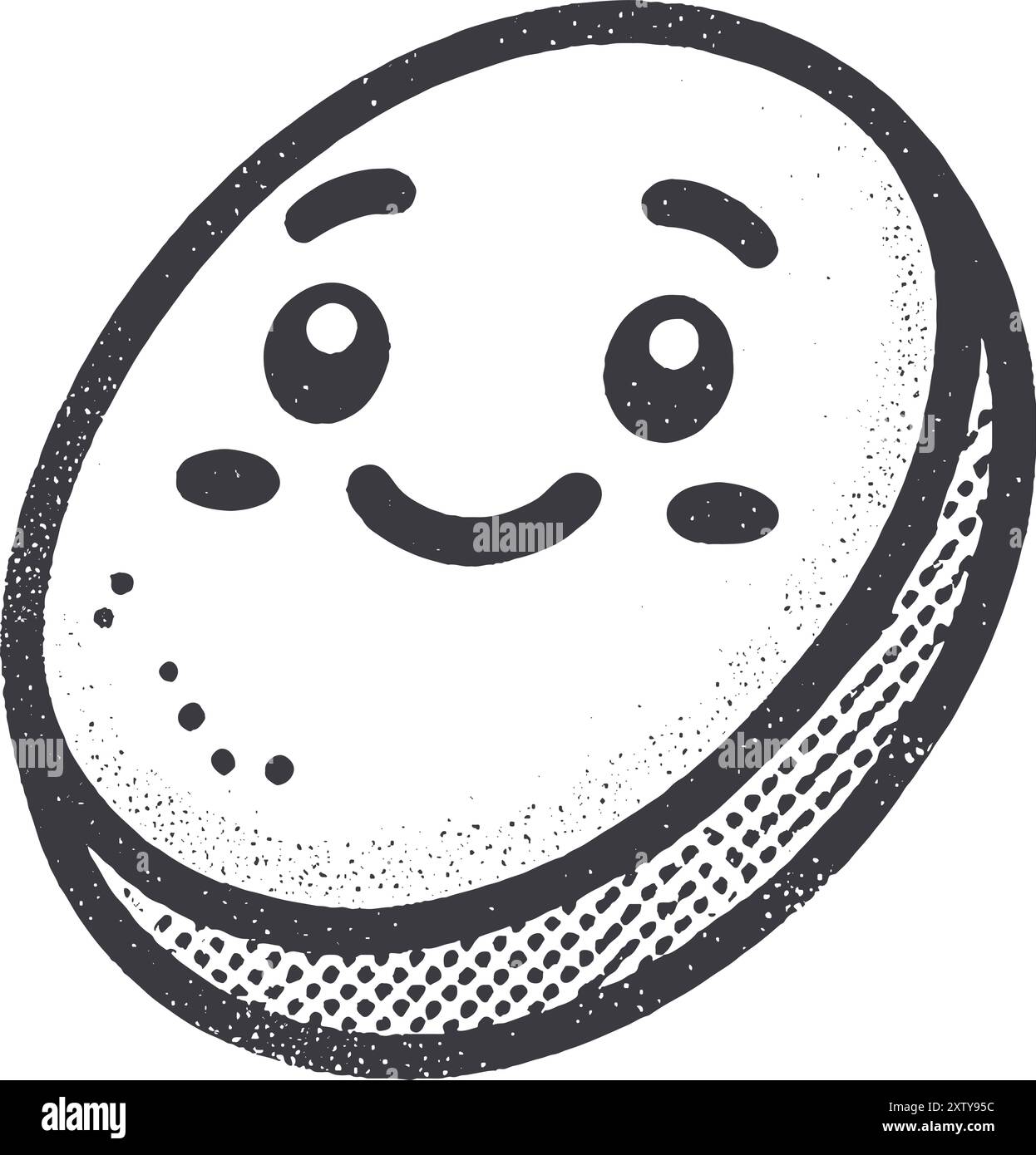 Seed Vector Smiling Grunge-Style Seed Smiling Vegetable Character with Texture, Rough Hand ...