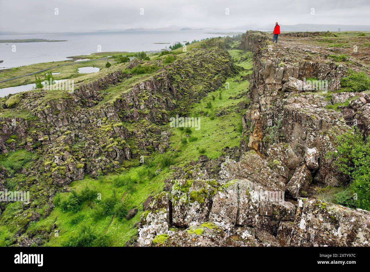 Thingvellir Fissure Zone, Iceland (meeting of the North American Plate & the Euro-Asian Plate) Stock Photo