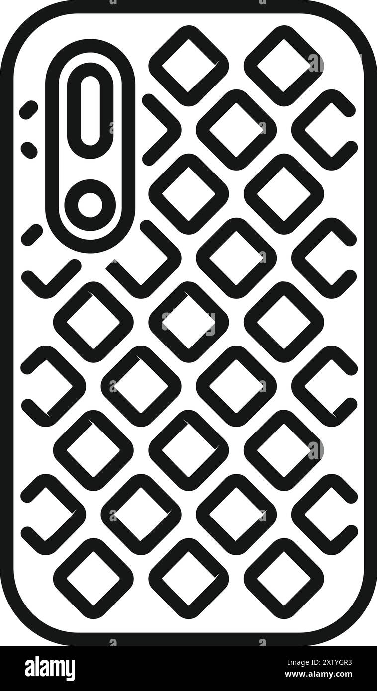 Smartphone case featuring a repeating geometric pattern, providing both protection and a stylish aesthetic Stock Vector