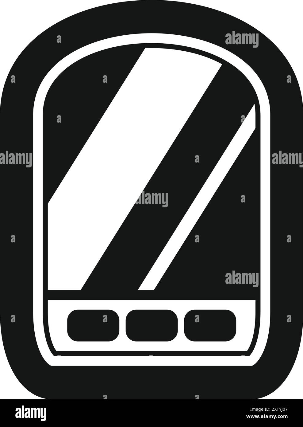 Black simple icon of an airplane window showing clouds and buttons ...