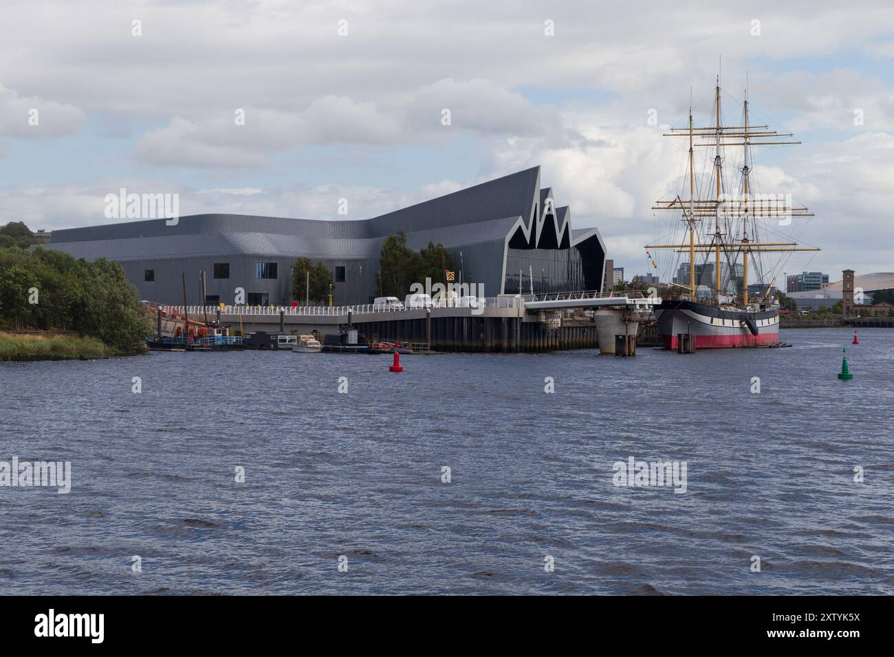 Glasgow's iconic riverside landscape with the new bridge in ...