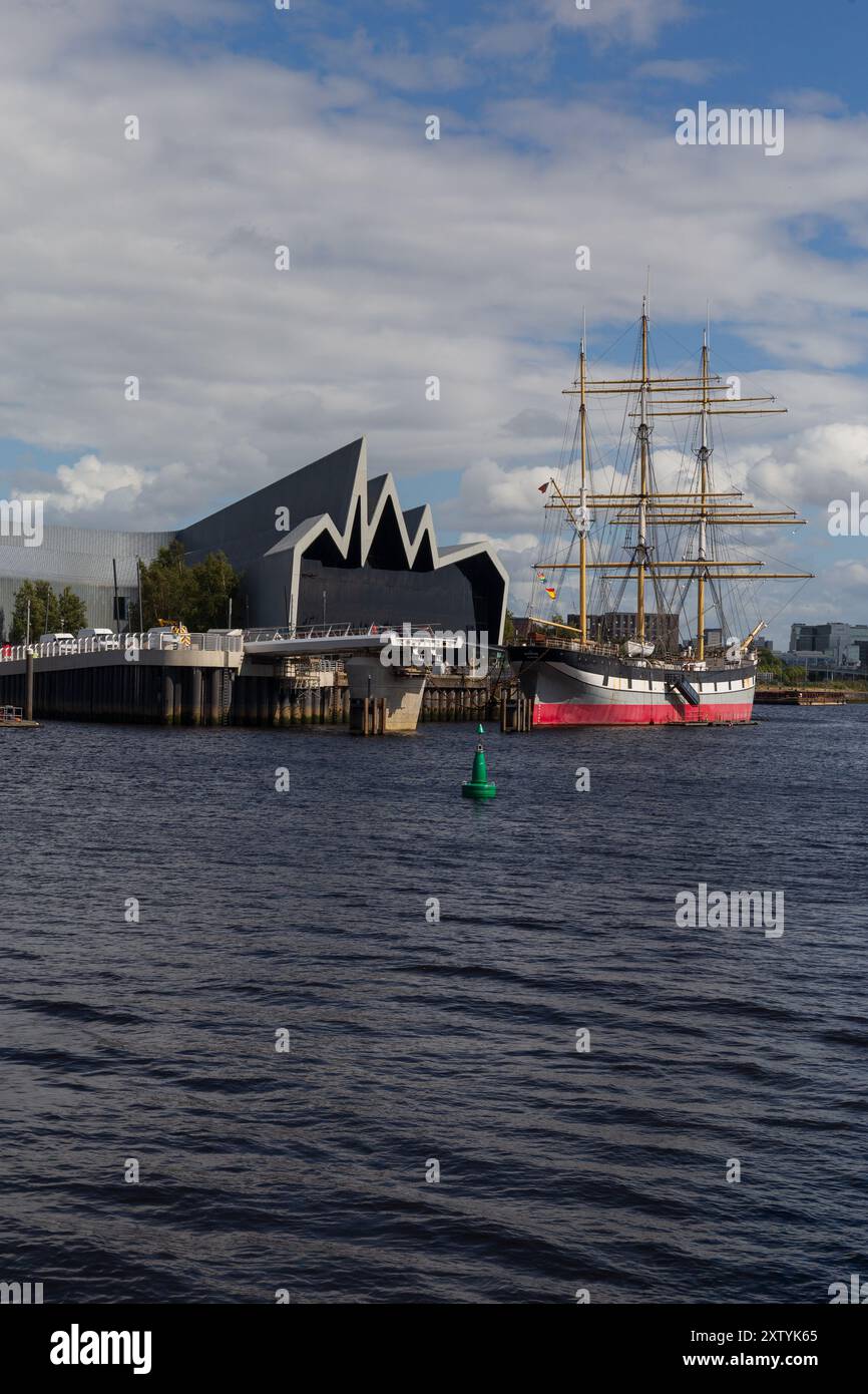 Glasgow's iconic riverside landscape with the new bridge in ...