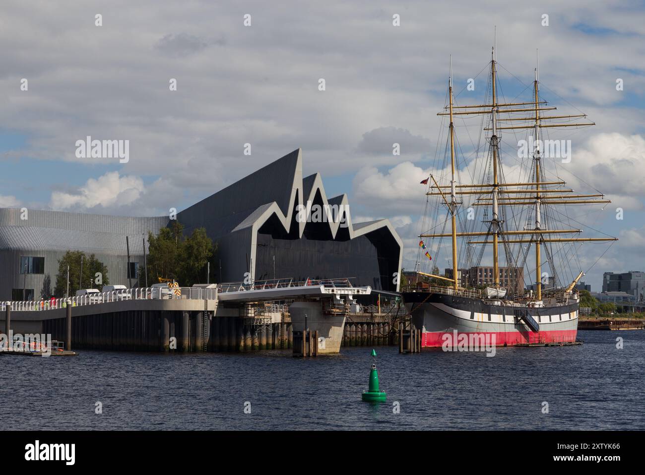 Glasgow's iconic riverside landscape with the new bridge in ...