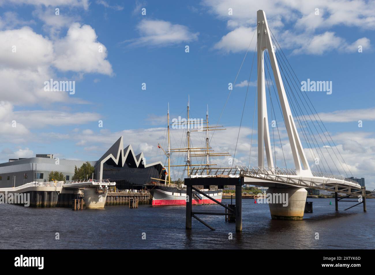Glasgow's iconic riverside landscape with the new bridge in ...