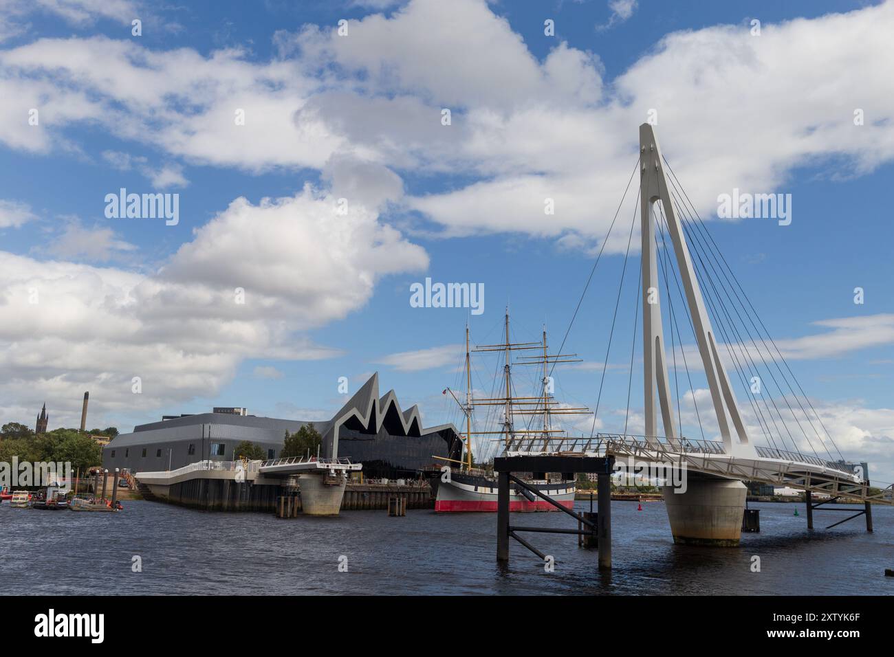 Glasgow's iconic riverside landscape with the new bridge in ...